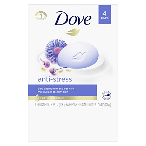 Dove Beauty Bar Gentle Cleanser Moisturizes To Calm Skin Anti-Stress Cream Bar Gentle Bar Soap Cleanser Made With 1/4 Moisturizing Cream 3.75 oz 14 Count