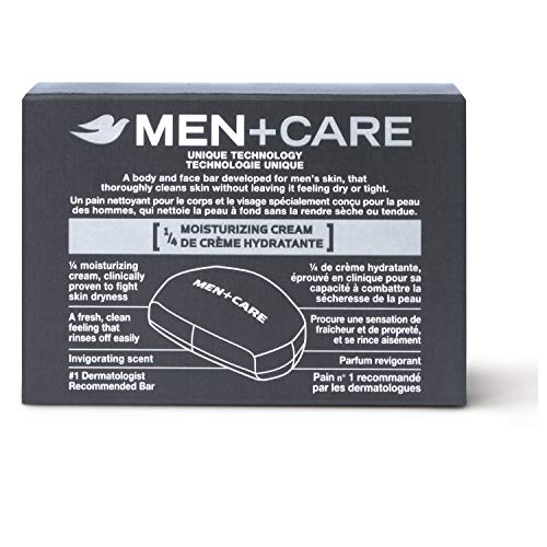 DOVE MEN + CARE 3 in 1 Bar Cleanser for Body, Face, and Shaving Extra Fresh Body and Facial Cleanser More Moisturizing Than Bar Soap to Clean and Hydrate Skin 3.75 Ounce (Pack of 8)