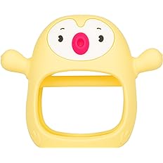 Kiddie Dream Penguin Soothing Baby Teething Toy, Teething Toys for Babies 0-6 Months, Baby Toys 0-3 Months, Newborn Toys, Baby Teether, Baby Must Haves, Durable and Non-droppable (Light Yellow)