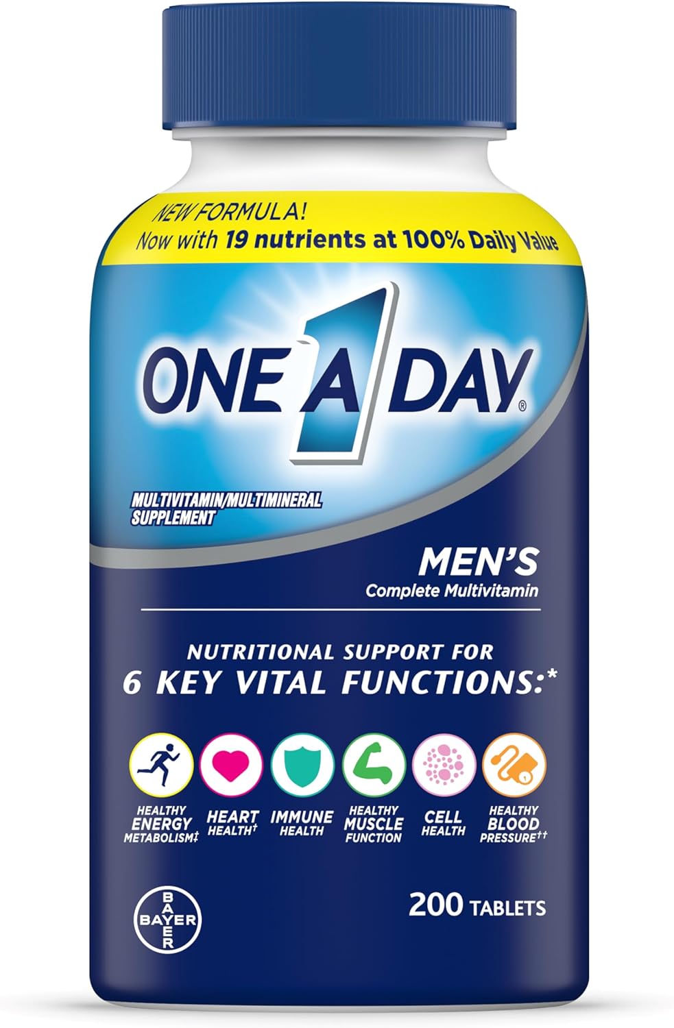 ONE A DAY Bundle Men’s Multivitamin 200 Count Tablets Cognitive Supplement, 30 Capsules