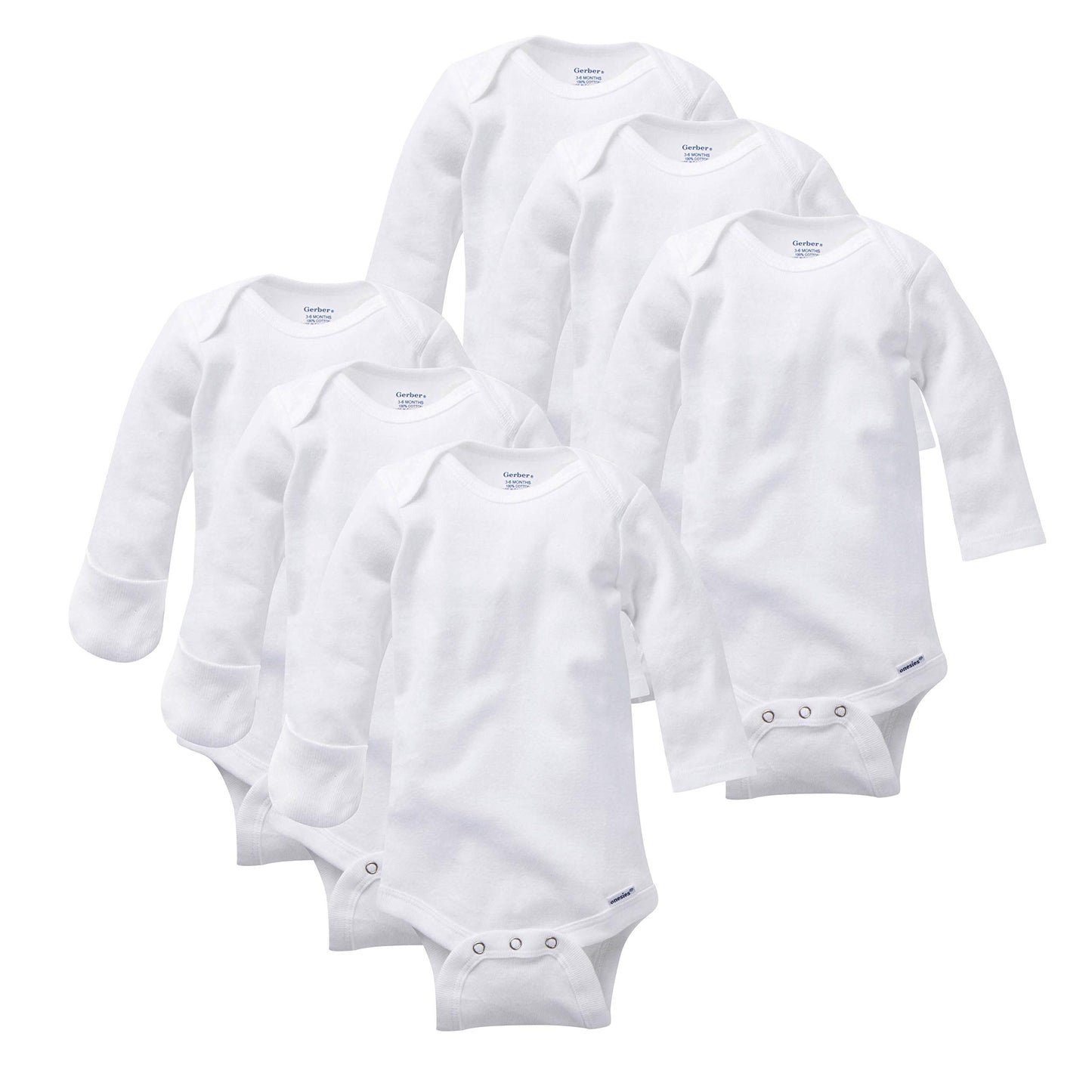 Baby - Gerber unisex-baby Multi-pack Long-sleeve Onesies Bodysuit Mitten Cuff Sizes