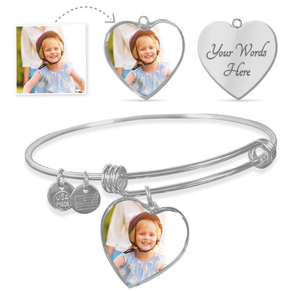 Jewelry - Heart  (Bangle) Customer Engraving and Picture