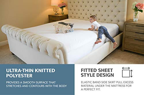 Mattress Cover - SafeRest 100% Waterproof King Size Mattress Protector - Fitted with Stretchable Pockets - Machine Washable Cotton Mattress Cover for Bed - Perfect Bedding Airbnb Essentials for Hosts