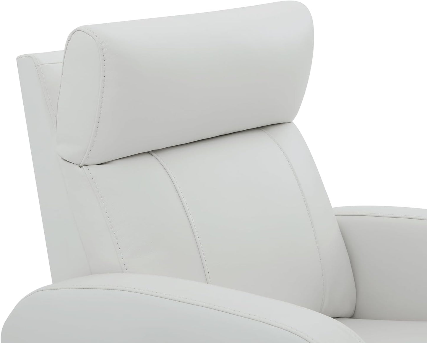 Recliner - CHITA Genuine Leather Power Swivel Glider Recliner Chair, Double Layer Backrest Truck Armrest Recliner Chair Sofa for Living Room-White