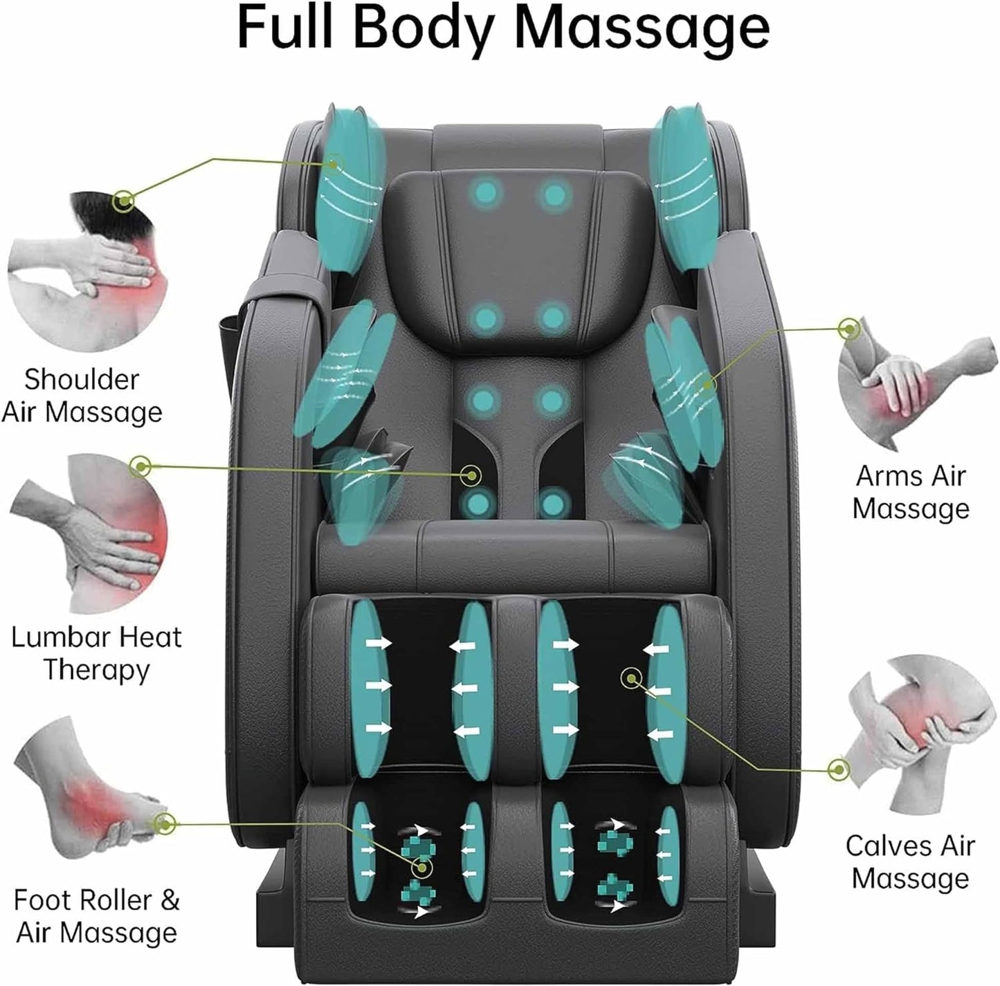 Massage Chair - Bed Bath & Beyond Realrelax Favor-MM350 Heated Full Body Massage Chair with Zero Gravity Mode and Bluetooth Music Player Black