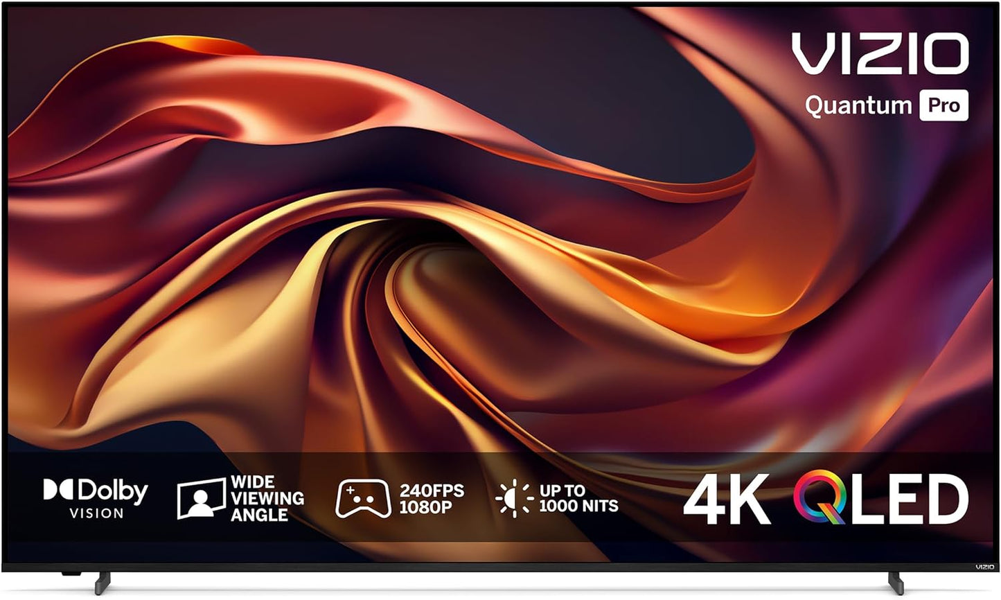 VIZIO 75-Inch 4K QLED Smart TV with Dolby Vision, WiFi 6E, AirPlay, 240FPS Gaming