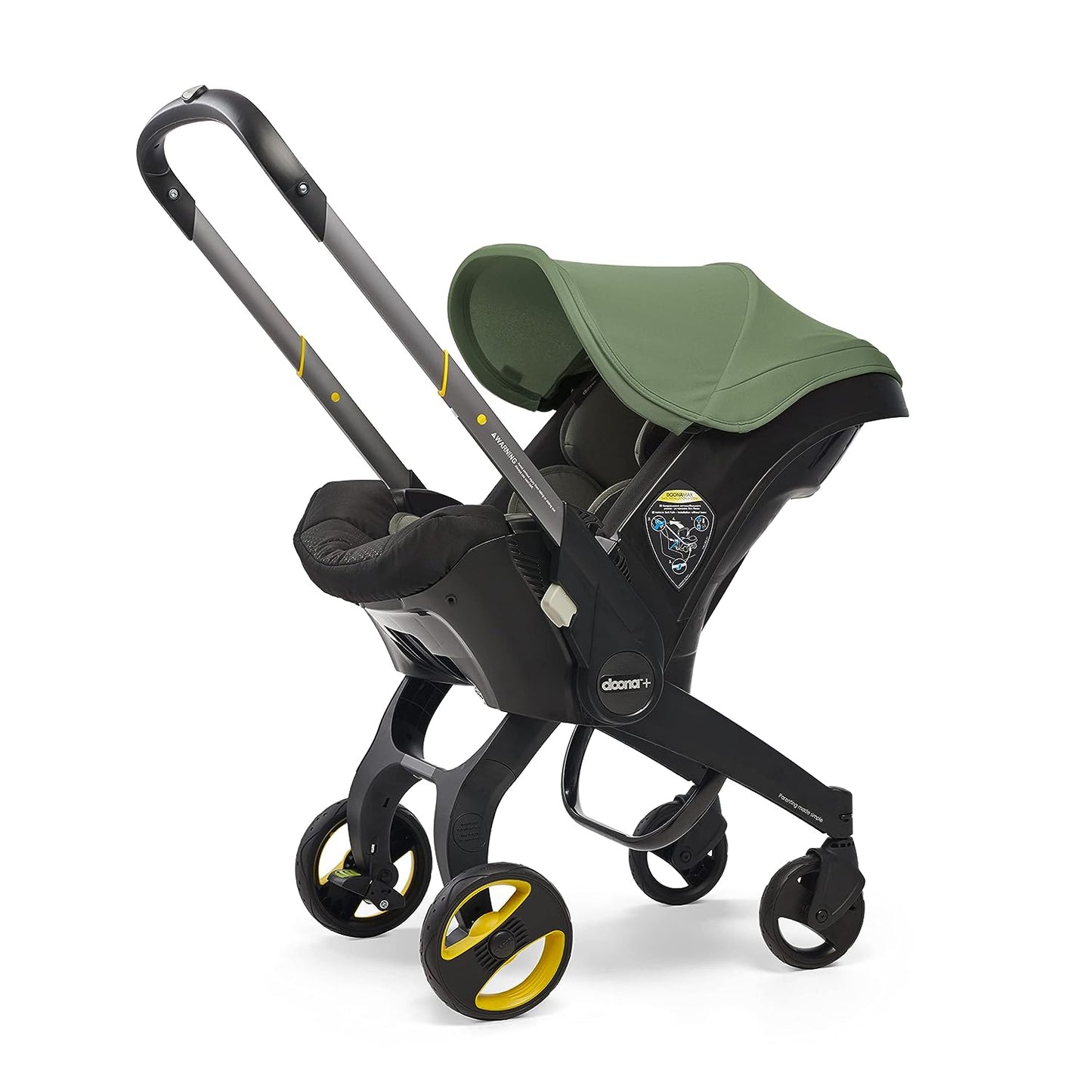 Stroller - Doona Infant Car Seat & Latch Base - Rear Facing ,Car Seat to Stroller in Seconds - US Version, Desert Green
