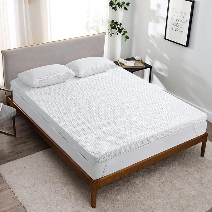 Mattress - 3 Inch Gel Memory Foam Mattress Topper Queen Size, Mattress Pad Cover for Pressure Relief, Bed Topper with Removable Rayon Made from Bamboo Cover，Soft & Breathable