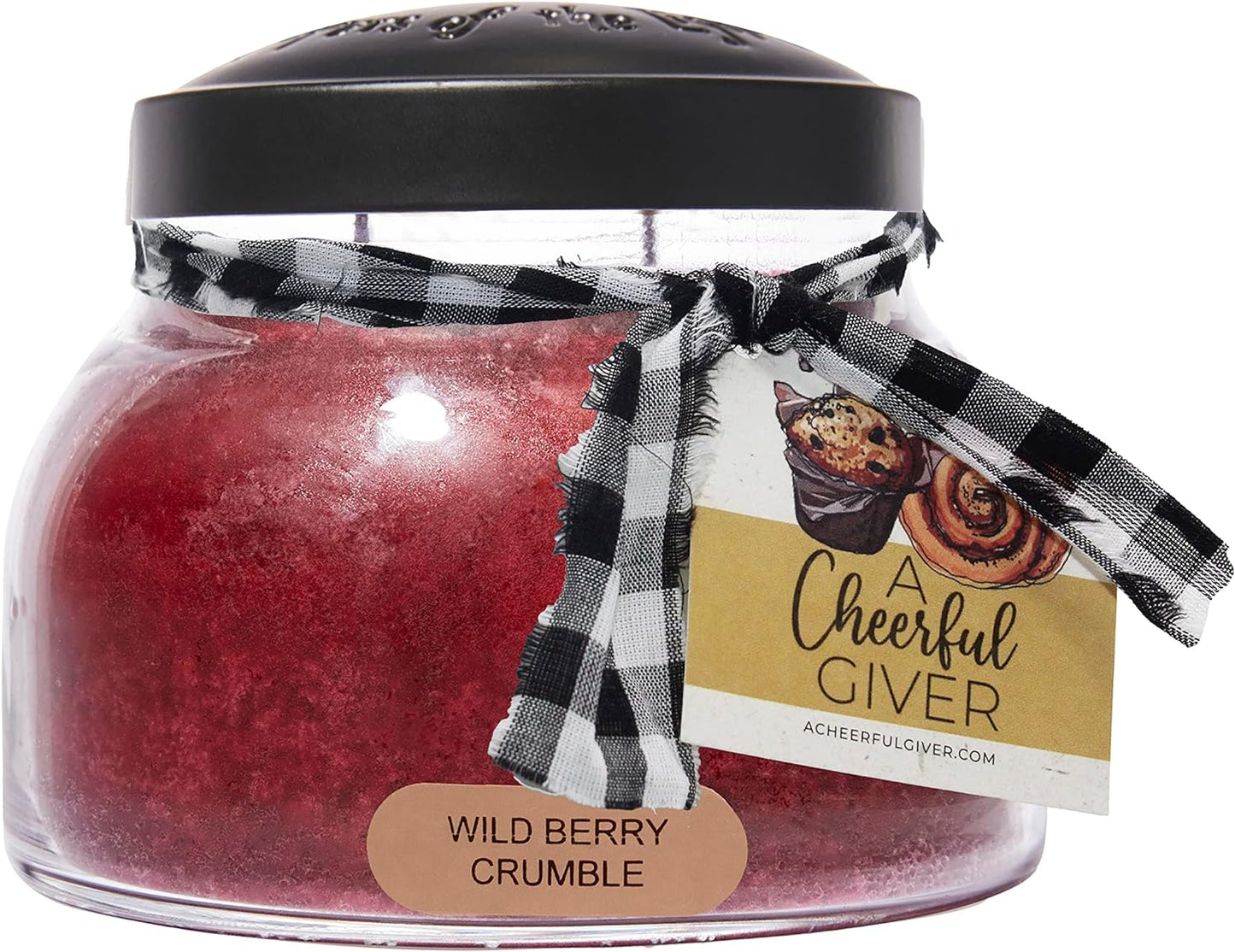 A Cheerful Giver - Cranberry Orange - 34oz Papa Scented Candle Jar with Lid - Keepers of the Light - 155 Hours of Burn Time, Gift for Women, Red