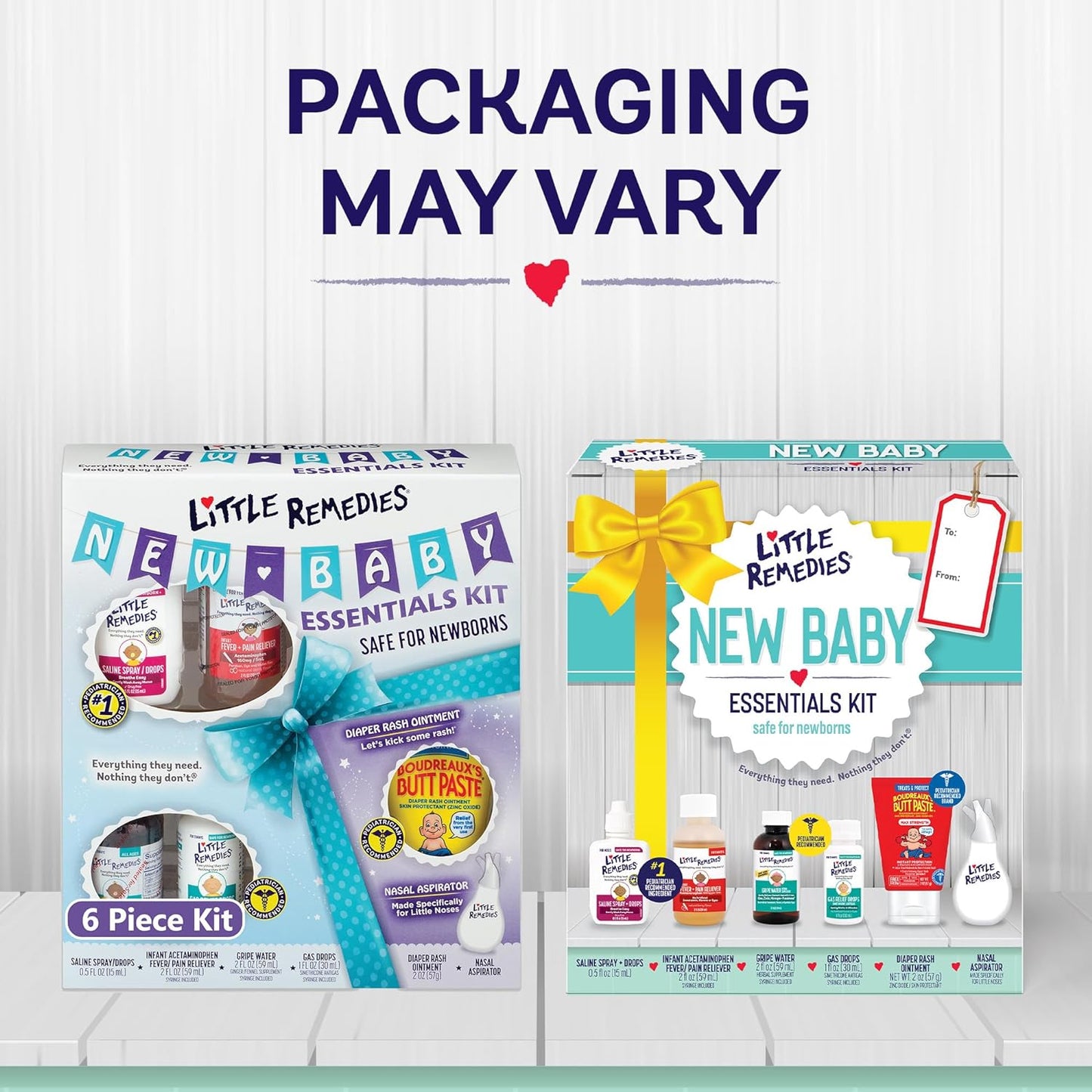 Baby - Little Remedies, New Baby Essentials Kit, 6 Newborn Essentials, Saline Nasal Spray, Gas Relief Drops, Gripe Water, Fever Reliever, & Diaper Ointment