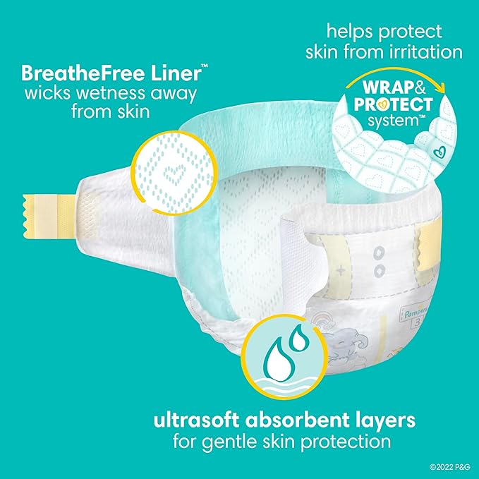 Diapers - Pampers Swaddlers Diapers - Size 4, 150 Count, Ultra Soft Disposable Baby Diapers